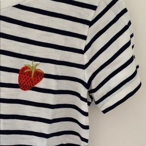 JCrew Striped Strawberry T-Shirt